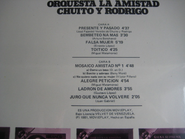 Orquesta La Amistad - Chuito Y Rodrigo | Movieplay (15.2035/1) - 3