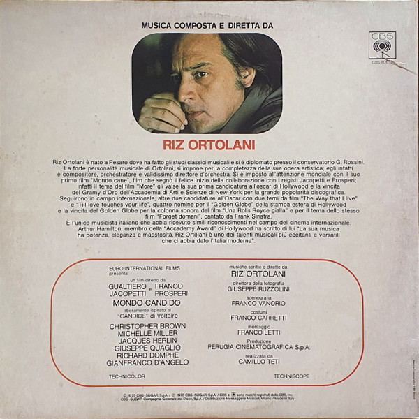 Riz Ortolani - Mondo Candido (Original Motion Picture Soundtrack) | CBS (CBS 80652) - 3