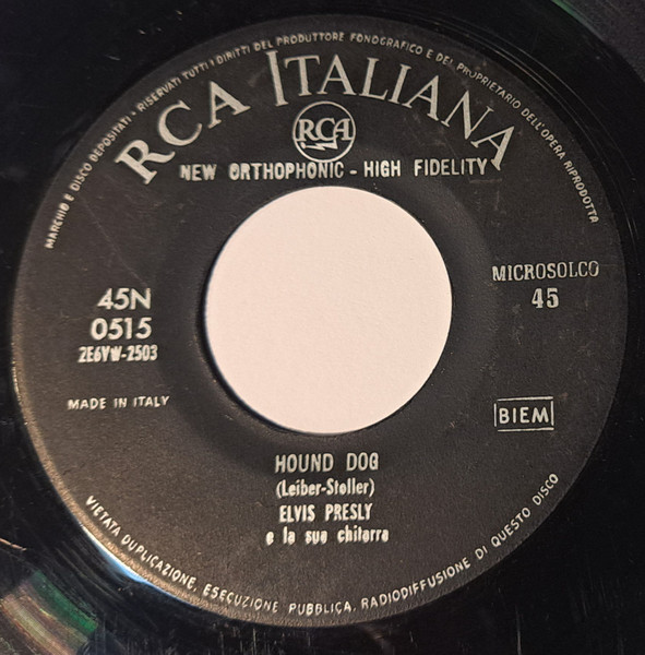 Elvis Presley - Don't Be Cruel / Hound Dog | RCA Italiana (45N 0515) - main