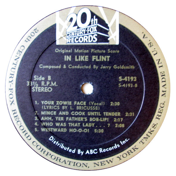 Jerry Goldsmith - In Like Flint (Original Motion Picture Score) | 20th Century Fox Records (S 4193) - 4