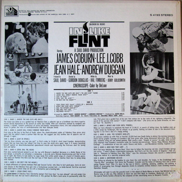 Jerry Goldsmith - In Like Flint (Original Motion Picture Score) | 20th Century Fox Records (S 4193) - 2