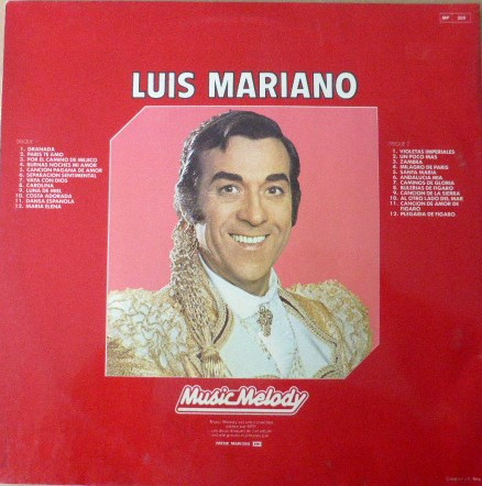 Luis Mariano - Ses Grands Succès En Espagnol - Enregistrements Originaux | Music Melody (2M 124-13509/10) - 3