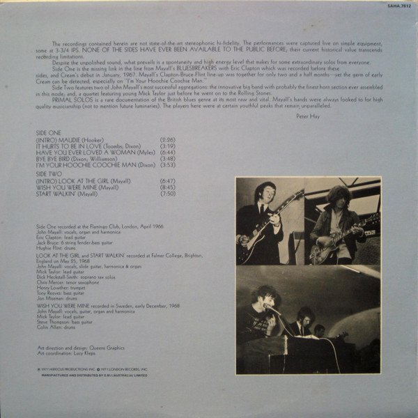 John Mayall - Primal Solos | London Records (SAHA-7812) - 2