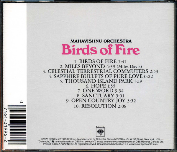 Mahavishnu Orchestra - Birds Of Fire | Columbia (CK 31996) - 2