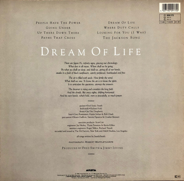Patti Smith - Dream Of Life | Arista (209 172) - 2