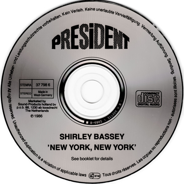 Shirley Bassey - New York, New York | President Records (37 798 6) - 3