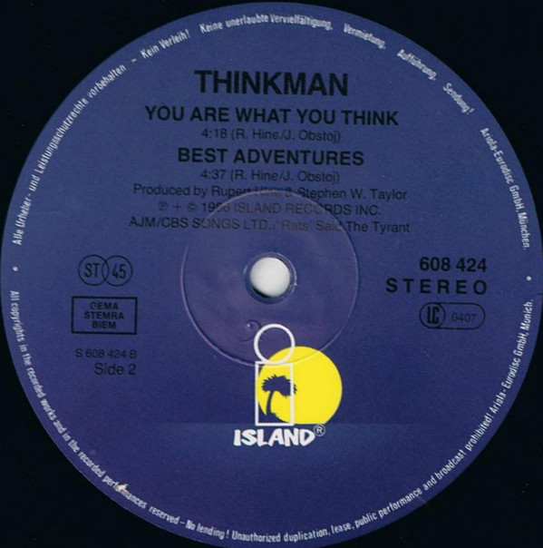Thinkman - Best Adventures | Island Records (608 424) - 2 Thinkman - Best Adventures | Island Records (608 424) - 2