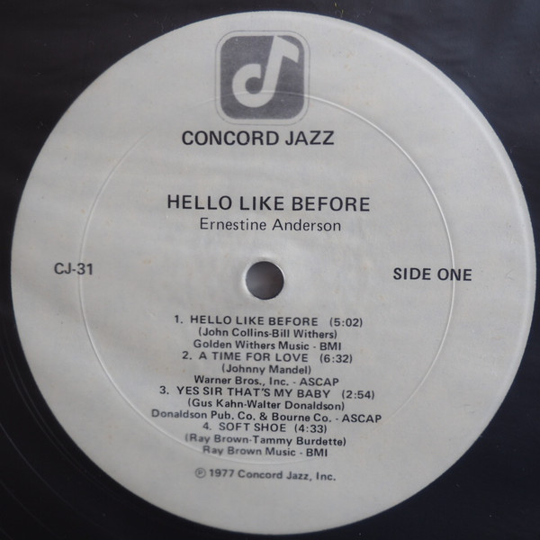 Ernestine Anderson - Hello Like Before | Concord Jazz (CJ-31) - 3