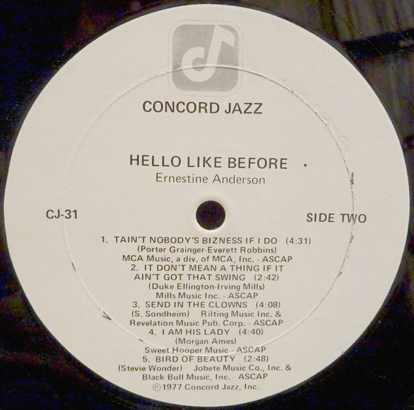 Ernestine Anderson - Hello Like Before | Concord Jazz (CJ-31) - 4