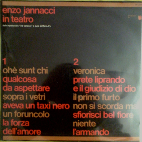 Enzo Jannacci - Enzo Jannacci In Teatro - Dallo Spettacolo "22 Canzoni" A Cura Di Dario Fo | Vibraton (VB-L6032) - main