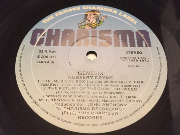 Genesis - Nursery Cryme | Charisma (E-206.917) - 2