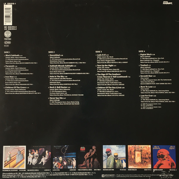 Black Sabbath - Blackest Sabbath: Black Sabbath 1970-1987 | Vertigo (838 818-1) - 4