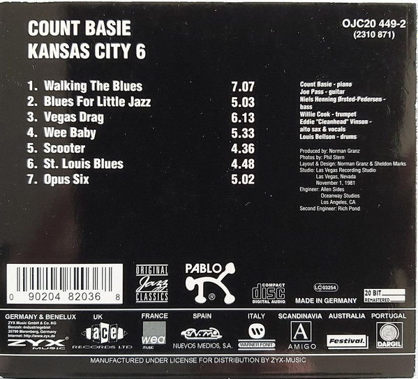 Count Basie 6 - Kansas City | Original Jazz Classics (OJC20 449-2) - 2