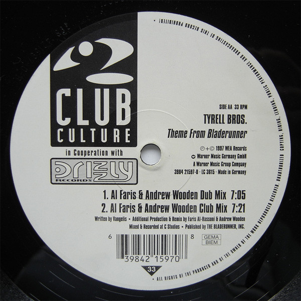 Tyrell Bros. - Theme From Bladerunner | Club Culture (3984 21597-0) - 2