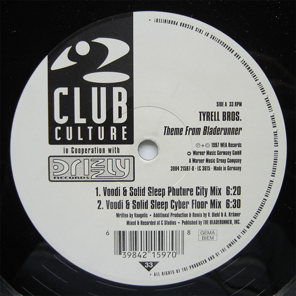 Tyrell Bros. - Theme From Bladerunner | Club Culture (3984 21597-0) - main