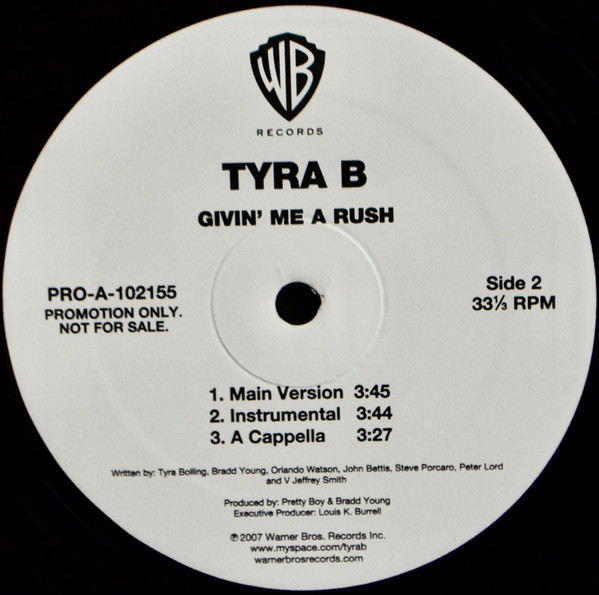 Tyra B - Givin' Me A Rush | Warner Bros. Records (PRO-A-102155) - 2