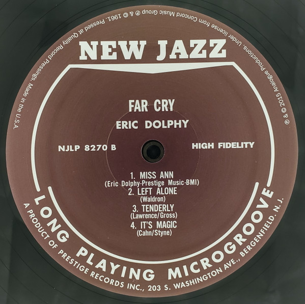 Eric Dolphy With Booker Little - Far Cry | New Jazz (NJ 8270) - 4