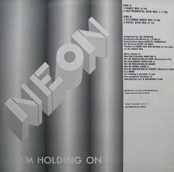 Neon - I'm Holding On | Target Records (TR. 10031/12) - 2 Neon - I'm Holding On | Target Records (TR. 10031/12) - 2