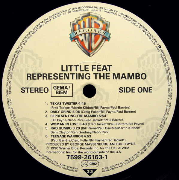 Little Feat - Representing The Mambo | Warner Bros. Records (7599-26163-1) - 3