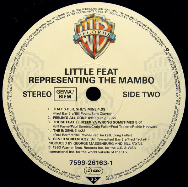 Little Feat - Representing The Mambo | Warner Bros. Records (7599-26163-1) - 4