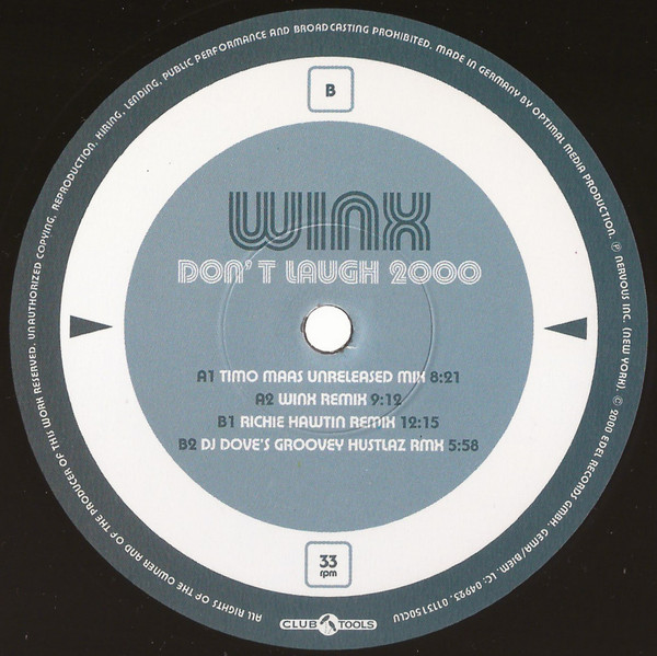 Josh Wink - Don't Laugh 2000 (Unreleased Mixes) | Club Tools (0113150CLU) - 3 Josh Wink - Don't Laugh 2000 (Unreleased Mixes) | Club Tools (0113150CLU) - 3