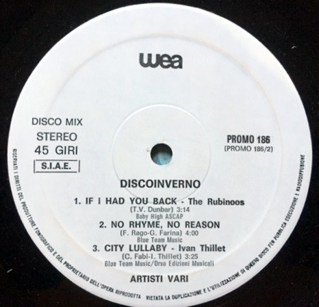 Various - Discoinverno | WEA (PROMO 186) - 2 Various - Discoinverno | WEA (PROMO 186) - 2
