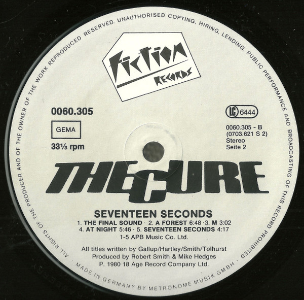 The Cure - Seventeen Seconds | Fiction Records (0060.305) - 4