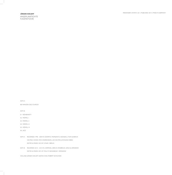 Jürgen Eckloff - Angeflantschte Fugenstücke | 90% Wasser (WVINYL021) - 2 Jürgen Eckloff - Angeflantschte Fugenstücke | 90% Wasser (WVINYL021) - 2