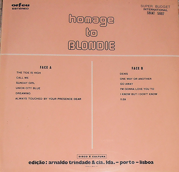 Unknown Artist - Homage To Blondie | Orfeu (SBIAT 5007) - 2