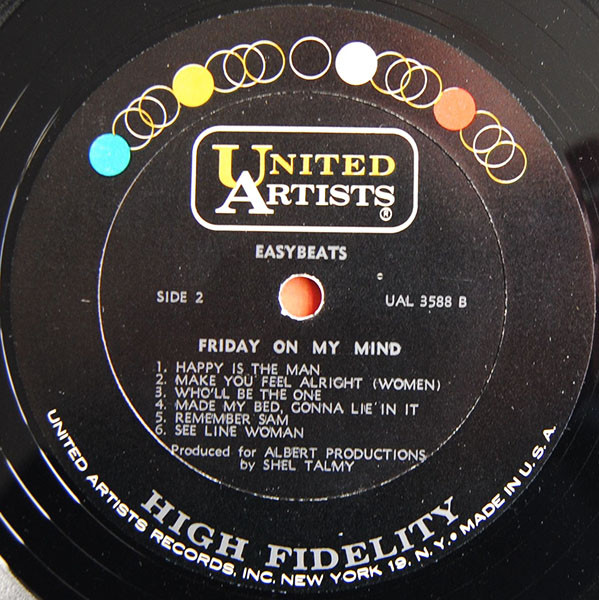 The Easybeats - Friday On My Mind | United Artists Records (UAL 3588) - 3 The Easybeats - Friday On My Mind | United Artists Records (UAL 3588) - 3
