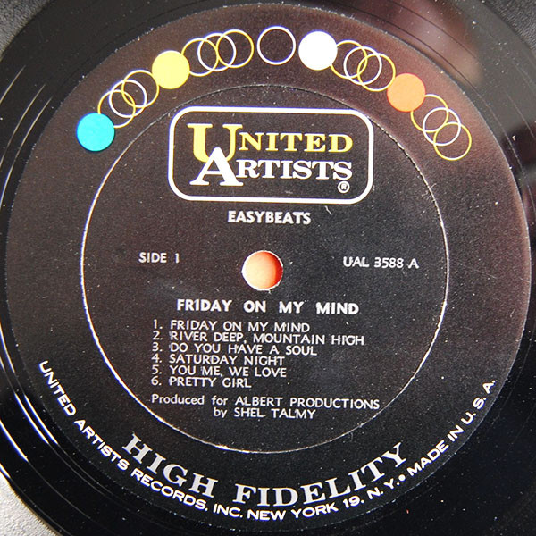 The Easybeats - Friday On My Mind | United Artists Records (UAL 3588) - 4 The Easybeats - Friday On My Mind | United Artists Records (UAL 3588) - 4