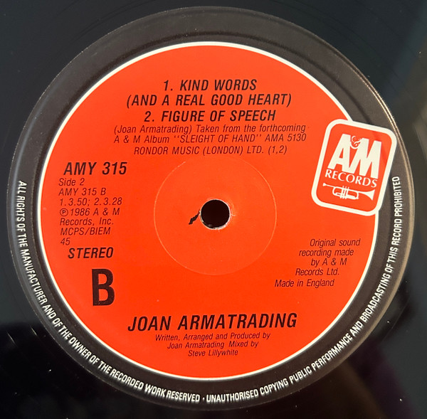 Joan Armatrading - Kind Words (And A Real Good Heart) | A&M Records (AMY 315) - 4 Joan Armatrading - Kind Words (And A Real Good Heart) | A&M Records (AMY 315) - 4
