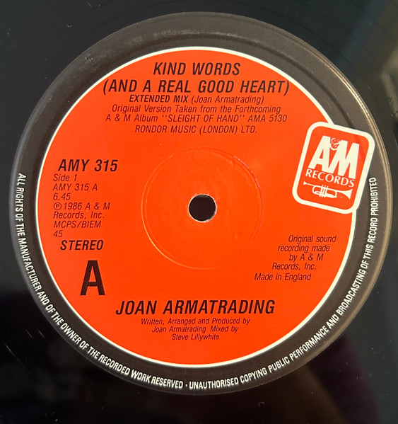 Joan Armatrading - Kind Words (And A Real Good Heart) | A&M Records (AMY 315) - 3 Joan Armatrading - Kind Words (And A Real Good Heart) | A&M Records (AMY 315) - 3