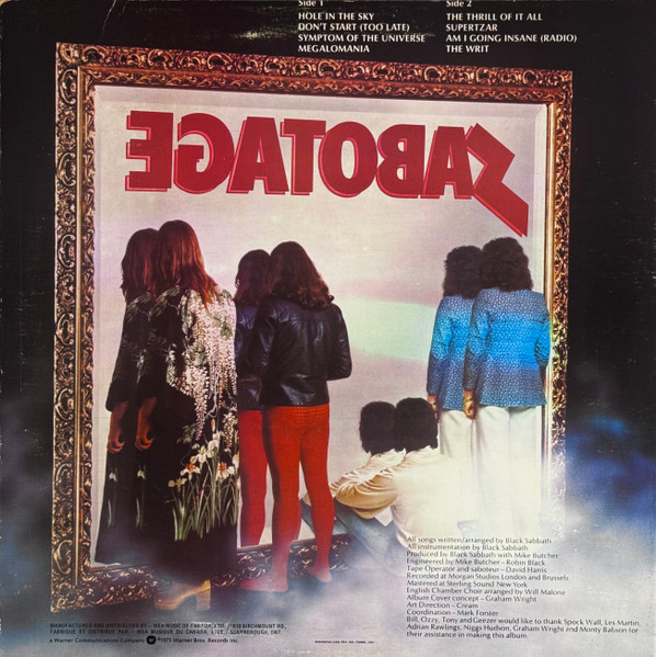 Black Sabbath - Sabotage [Vinyl] | Warner Bros. Records (BS 2822) - 2