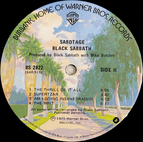 Black Sabbath - Sabotage [Vinyl] | Warner Bros. Records (BS 2822) - 4