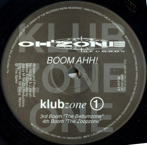 Klubzone 1 - Boom Ahh! (Remixes) | Oh'Zone Records (ZONE008R) - 3