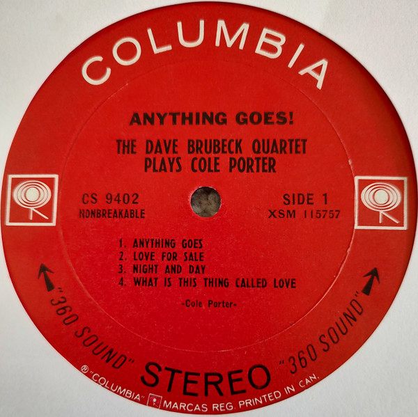 The Dave Brubeck Quartet - Anything Goes! The Dave Brubeck Quartet Plays Cole Porter [Vinyl] | Columbia (CS 9402) - 4