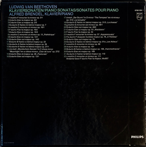 Ludwig van Beethoven , Alfred Brendel - Sämtliche Klaviersonaten • The Complete Piano Sonatas • Les 32 Sonates Pour Piano | Philips (6768 004) - 2