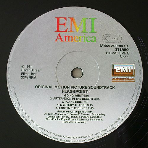 Tangerine Dream - Flashpoint (Original Motion Picture Soundtrack) | EMI America (064 24 0238 1) - 3