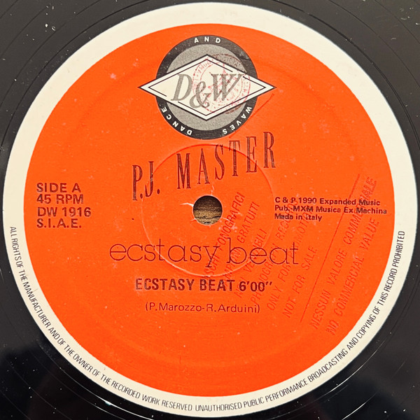 P.J. Master - Ecstasy Beat | Dance And Waves (DW 1916)