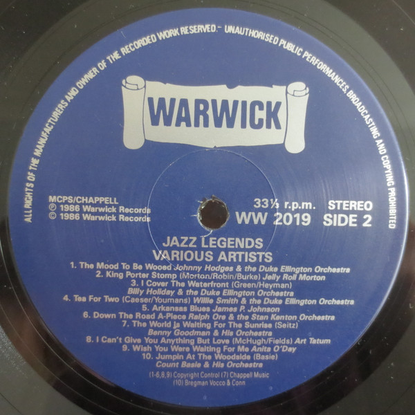 Various - Jazz Legends | Warwick Records (WW 2019) - 4
