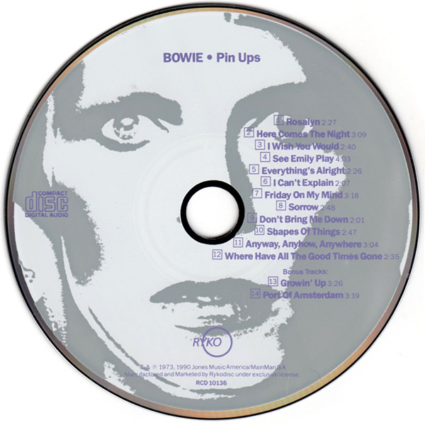 David Bowie - Pinups CD | Rykodisc (RCD 10136) - 3 David Bowie - Pinups CD | Rykodisc (RCD 10136) - 3