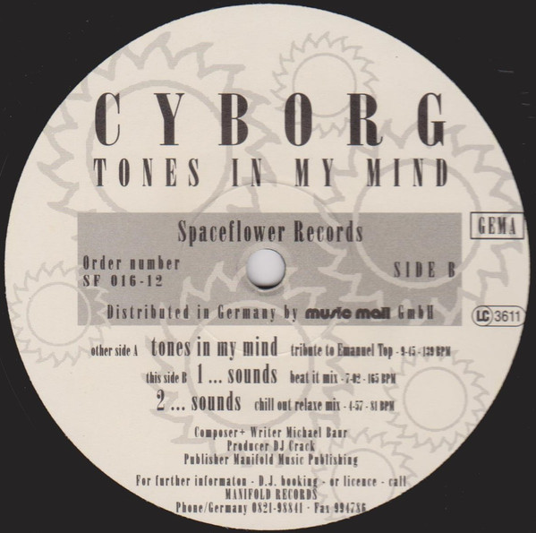 Cyborg - Tones In My Mind | Spaceflower Records (SF-016-12) - 3