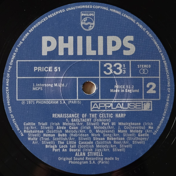 Alan Stivell - Renaissance Of The Celtic Harp | Philips (PRICE 51) - 2