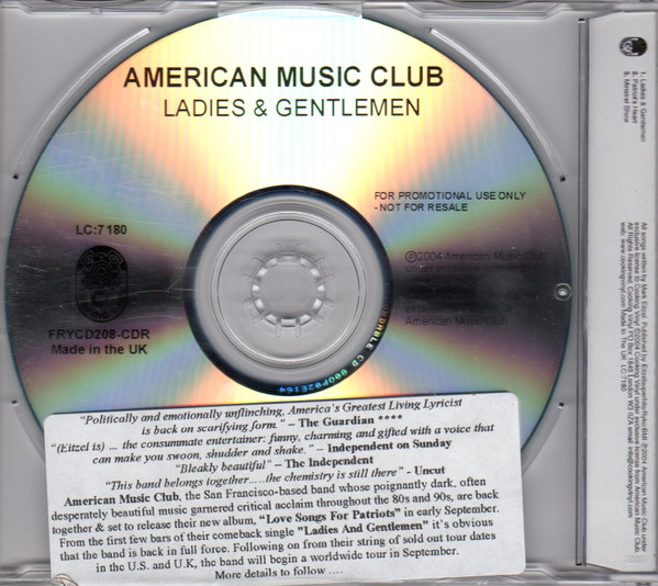 American Music Club - Ladies & Gentleman | Cooking Vinyl (FRYCD208-CDR) - 4