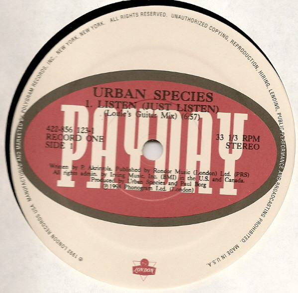 Urban Species Featuring MC Solaar - Listen | Payday (422-856 123-1) - 3