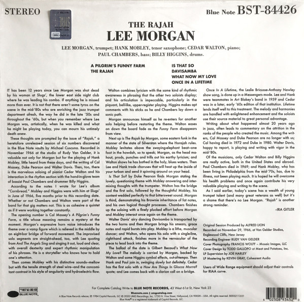 Lee Morgan - The Rajah | Blue Note (B0032112-01) - 3