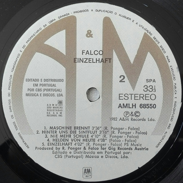 Falco - Einzelhaft | A&M Records (AMLH 68550) - 4