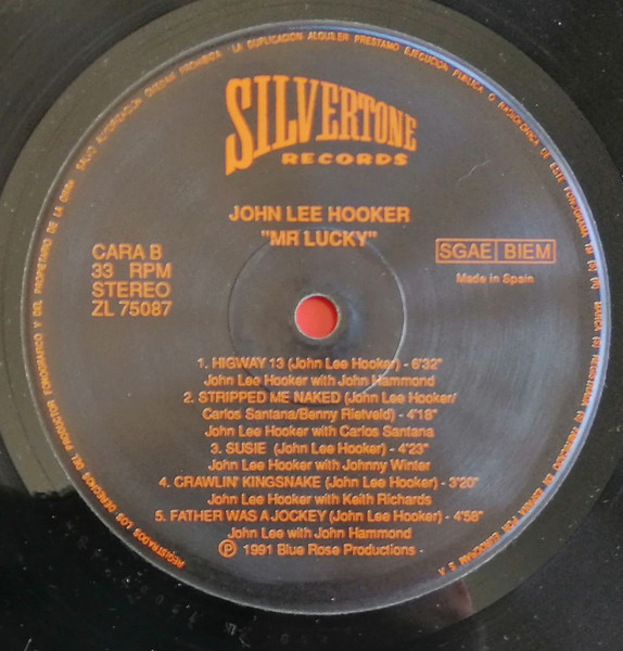John Lee Hooker - Mr. Lucky | Silvertone Records (ZL 75087 (5F)) - 4