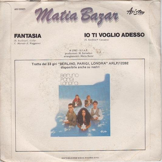 Matia Bazar - Fantasia | Ariston Music (AR / 00923) - 2